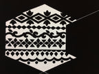 Japanese Katagami Kimono Pattern Stencil Katazome Hexagon Flower Shape C269