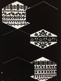 Japanese Katagami Kimono Pattern Stencil Katazome Hexagon Flower Shape C269