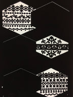 Japanese Katagami Kimono Pattern Stencil Katazome Hexagon Flower Shape C269