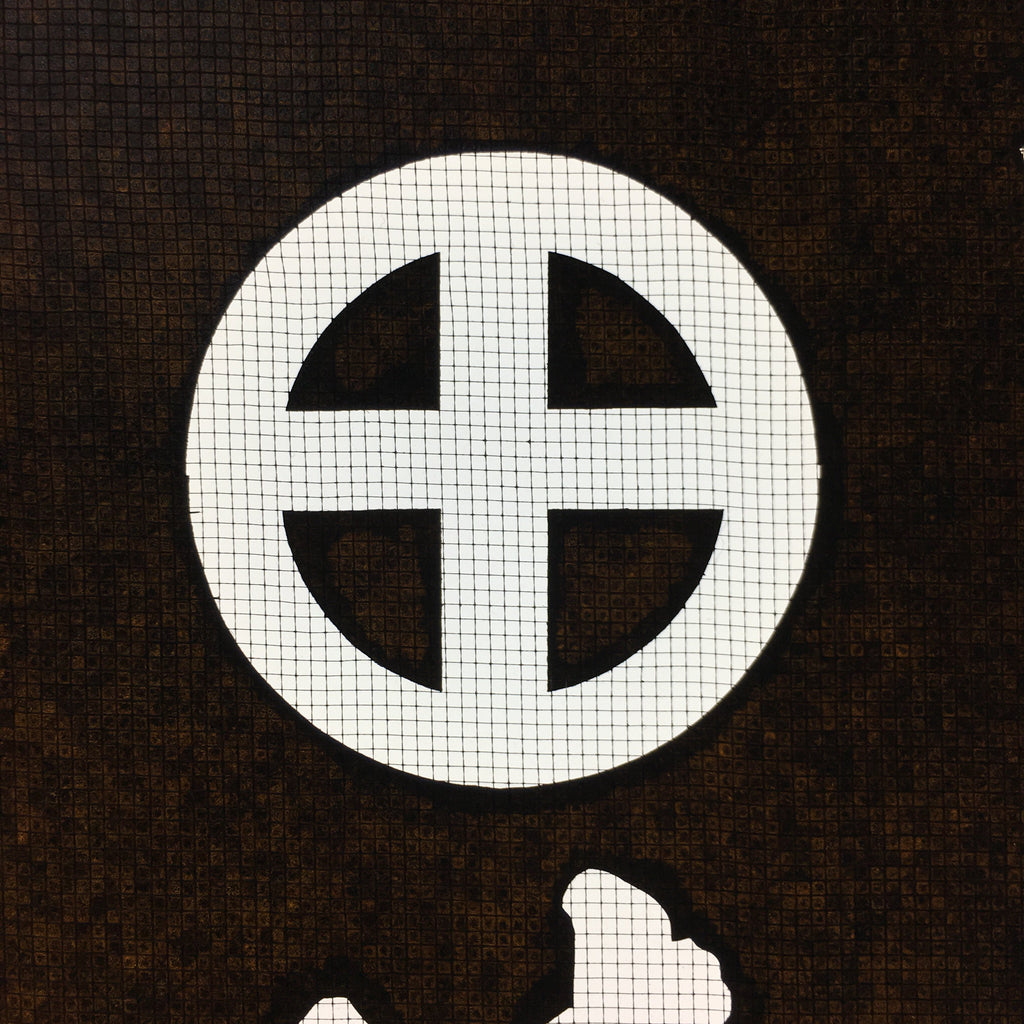 Japanese Katagami Kimono Stencil Katazome Kanji Gifu Satsuma Crest KK94