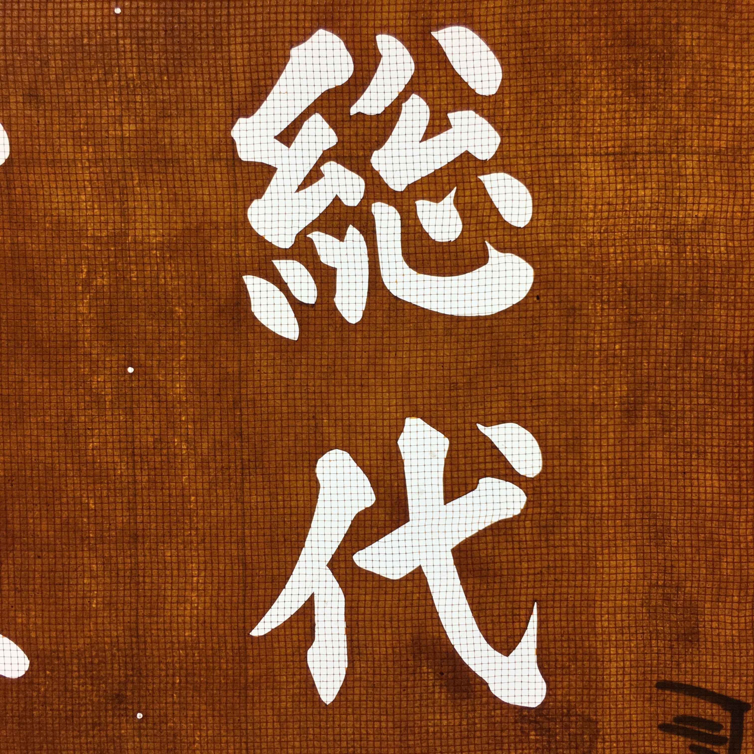 Japanese Katagami Kimono Stencil Katazome Vtg Kanji Ujiko Sodai Komamori KK88
