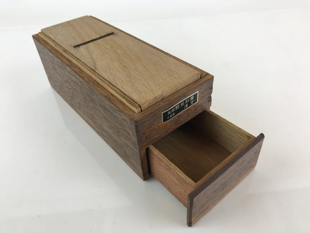 Japanese Katsuobushi Shaving Tool Vtg Plane Kanna Wood Box With A Drawer JK456