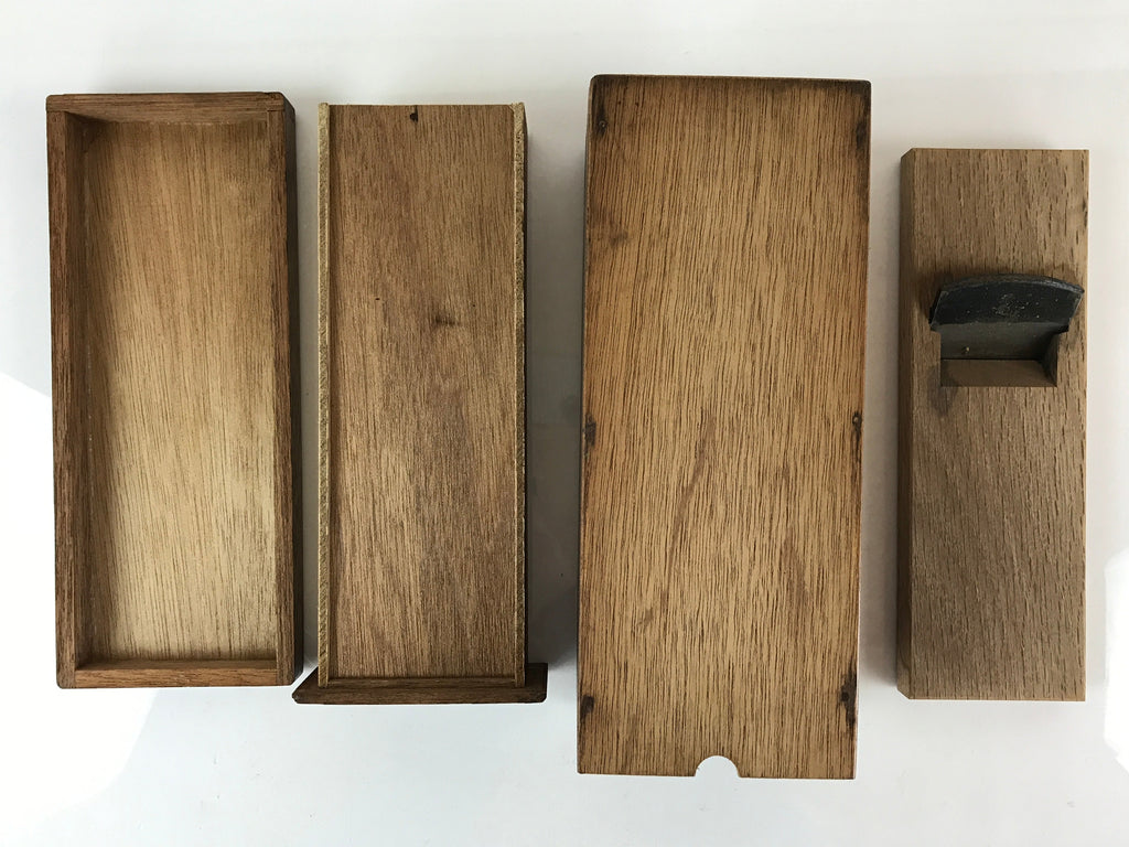 Japanese Katsuobushi Shaving Tool Vtg Plane Kanna Wood Box With A Drawer JK456
