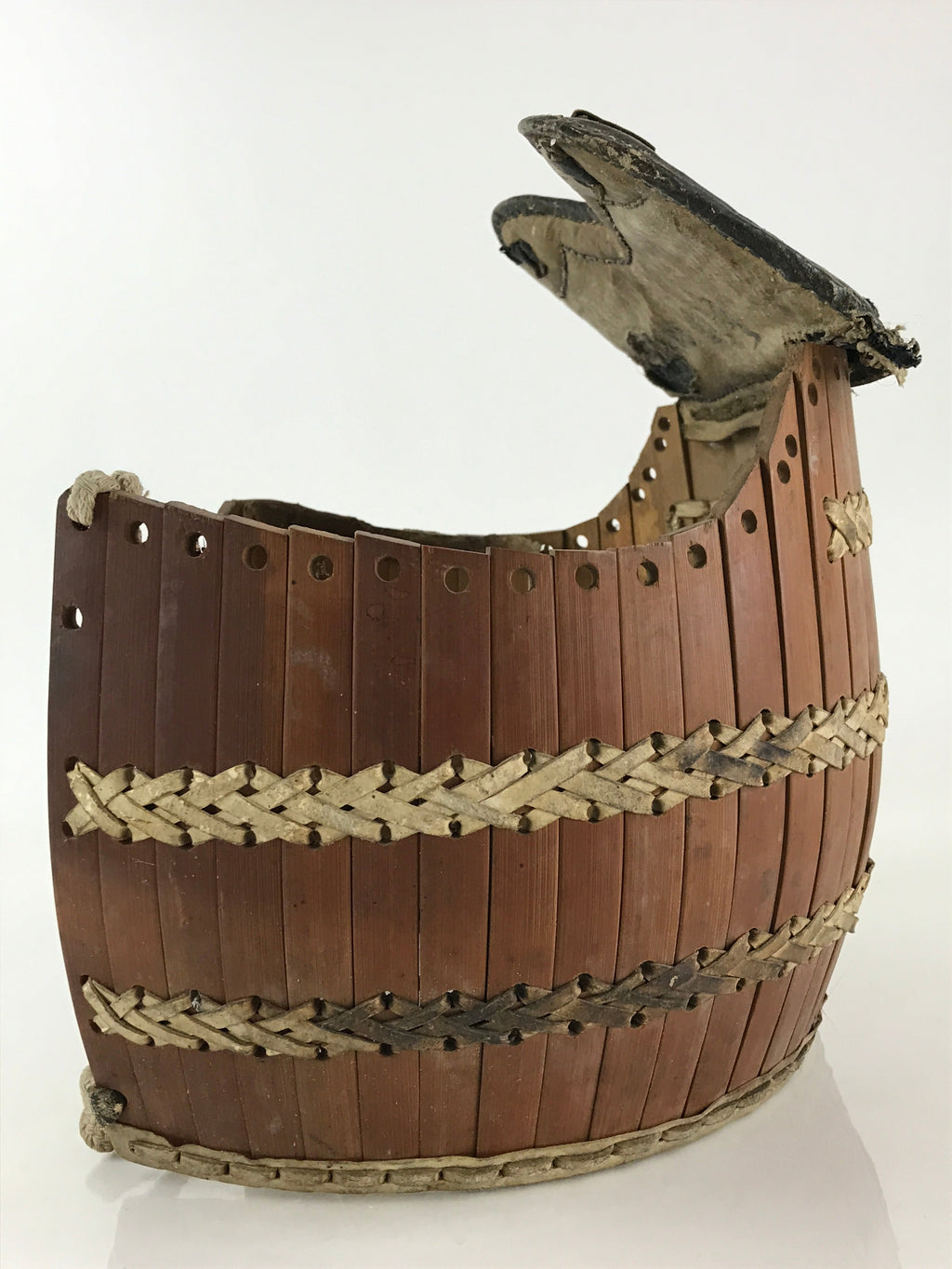 Japanese Kendo Equipment Bamboo Takedo Armor Bogu Leather Vtg Brown JK497