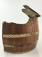 Japanese Kendo Equipment Bamboo Takedo Armor Bogu Leather Vtg Brown JK497