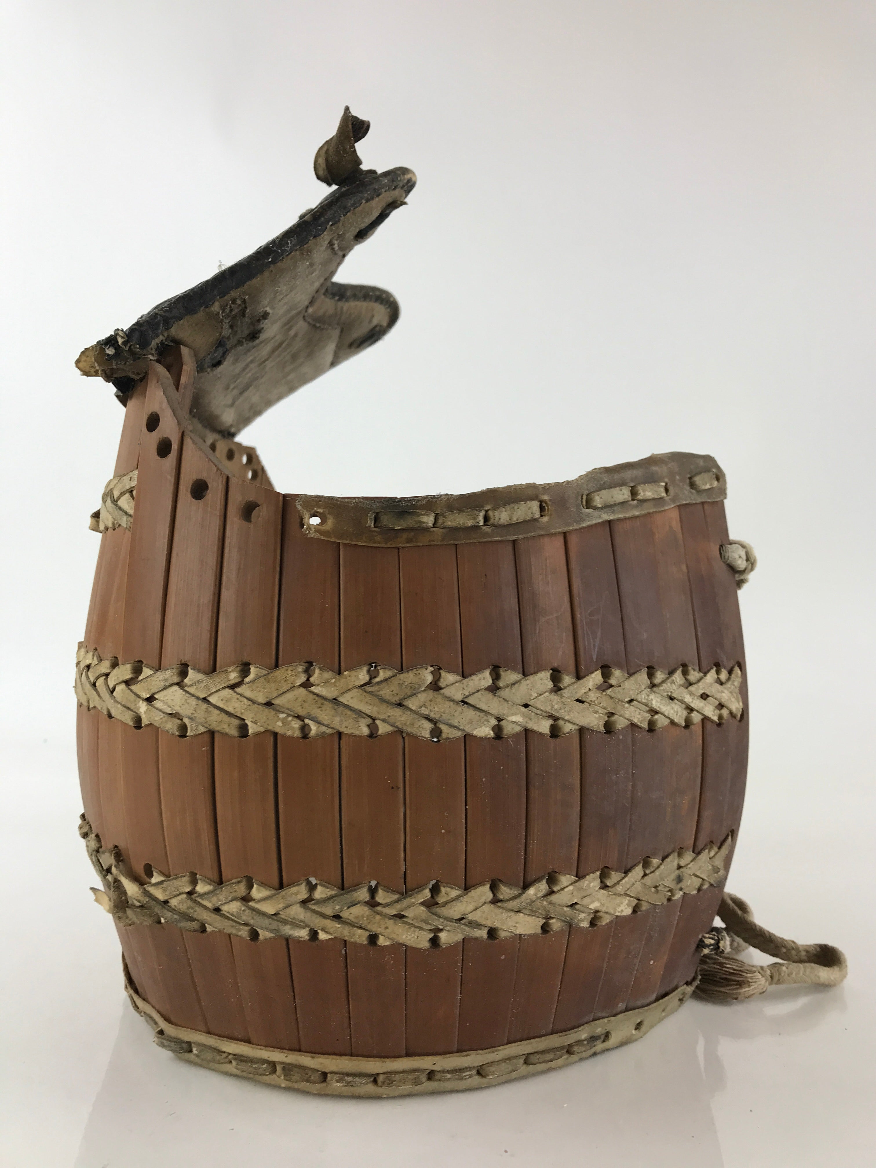 Japanese Kendo Equipment Bamboo Takedo Armor Bogu Leather Vtg Brown JK497