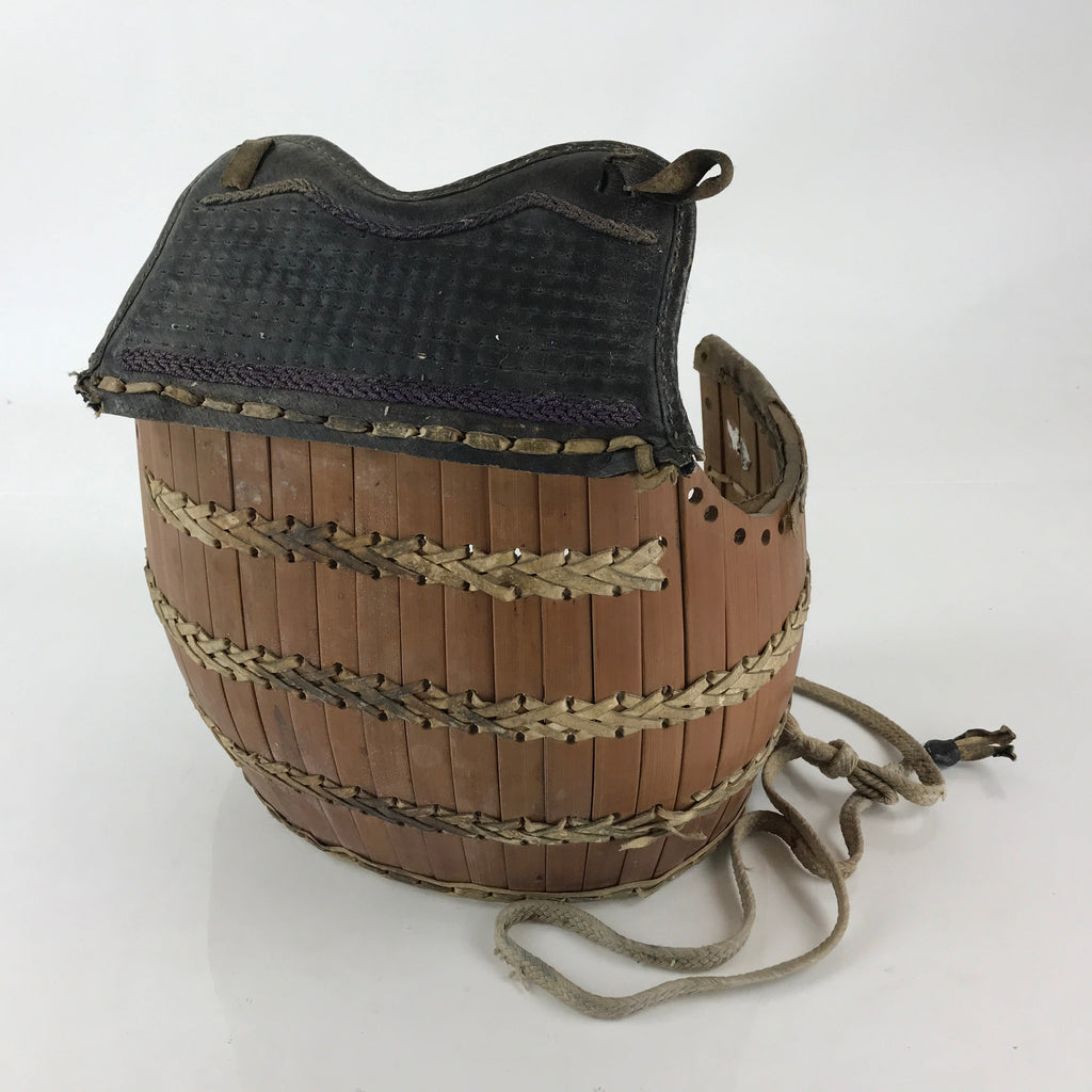 Japanese Kendo Equipment Bamboo Takedo Armor Bogu Leather Vtg Brown JK497