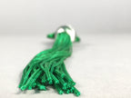Japanese Key Chain Vtg Green Tassel Braid Porcelain Ball Pine Tree Sun JK84