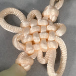 Japanese Key Chain Vtg Off-White Beige Tassel Braid Gourd Stone JK85