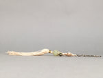 Japanese Key Chain Vtg Off-White Beige Tassel Braid Gourd Stone JK85