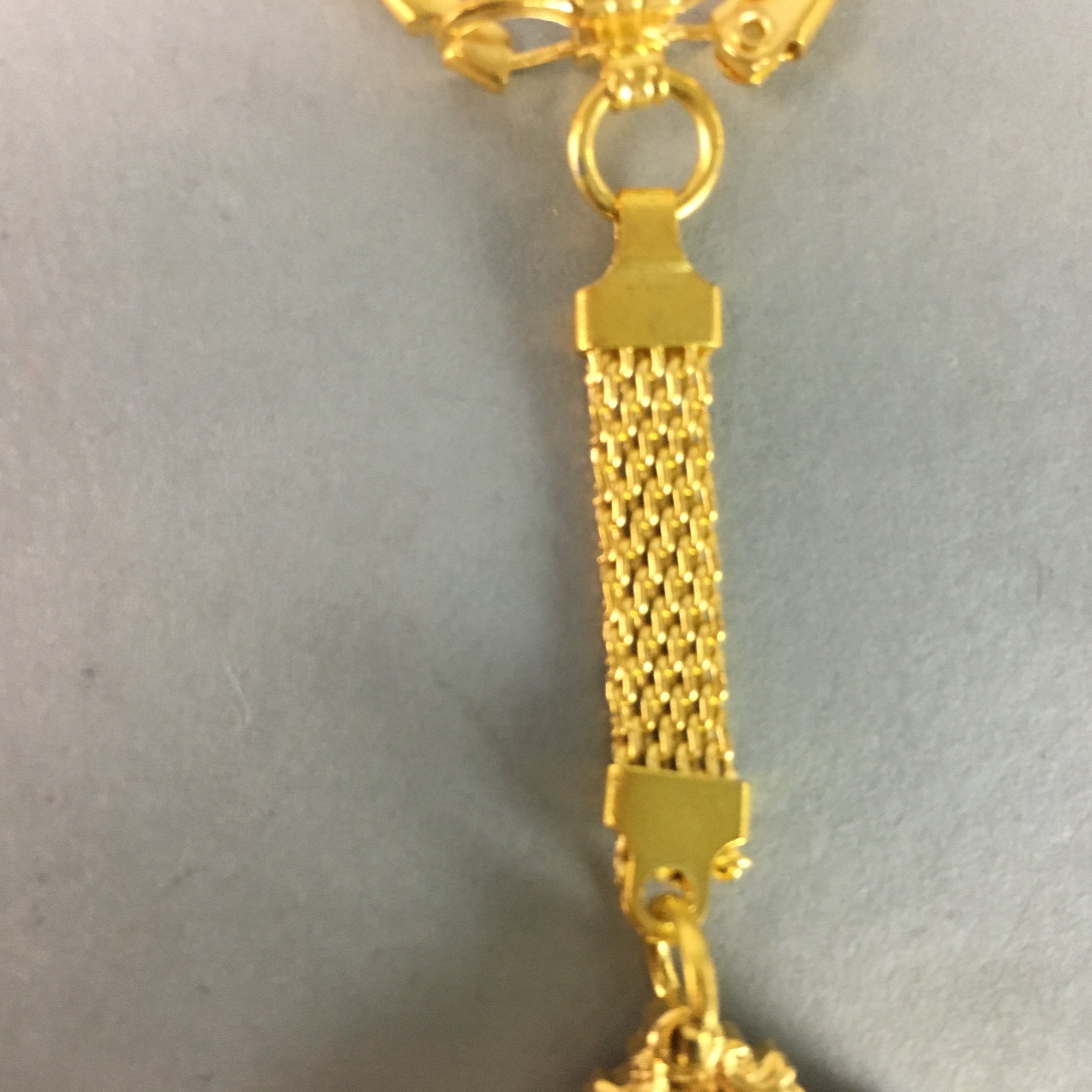 Japanese Keychain Keyring Vtg Metal Amulet Mt.Aso Fudo-son Gold J793