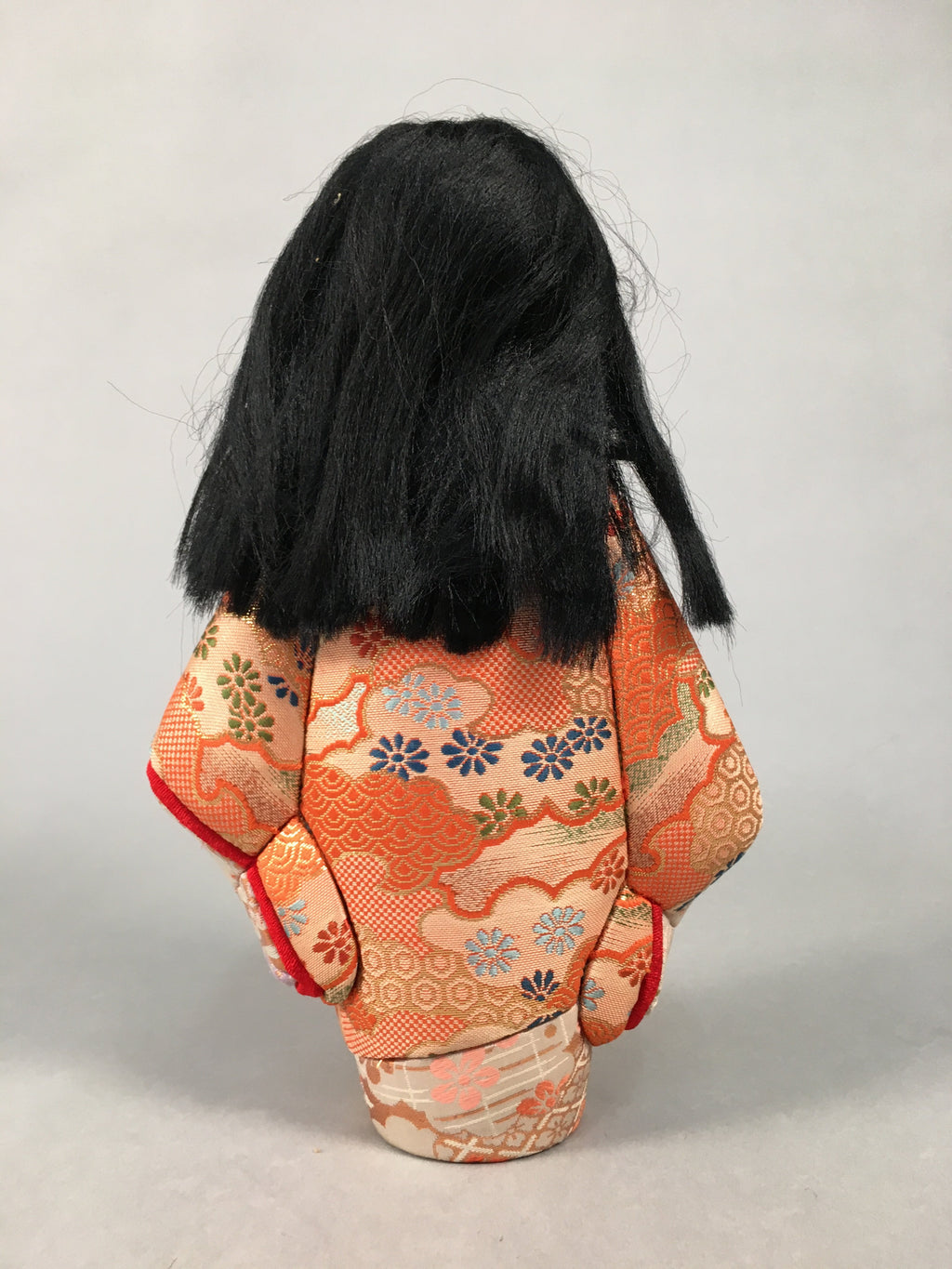 Japanese Kimekomi Doll Vtg Ningyo Kimono Wood Fabric Girl Okimono ID359