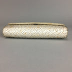 Japanese Kimono Clutch Bag Fabric Silver Beads Floral Design Purse Mirror KB7