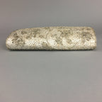 Japanese Kimono Clutch Bag Fabric Silver Beads Floral Design Purse Mirror KB7