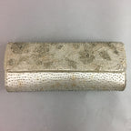 Japanese Kimono Clutch Bag Fabric Silver Beads Floral Design Purse Mirror KB7