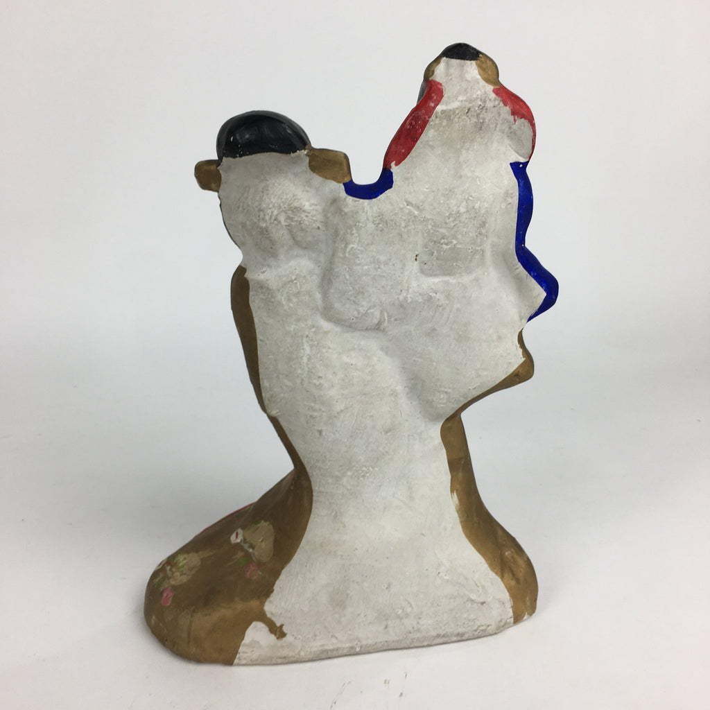 Japanese Kimono Doll Statue Vtg Plaster Mother And Child Figurine Okimono BD702