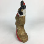 Japanese Kimono Doll Statue Vtg Plaster Mother And Child Figurine Okimono BD702