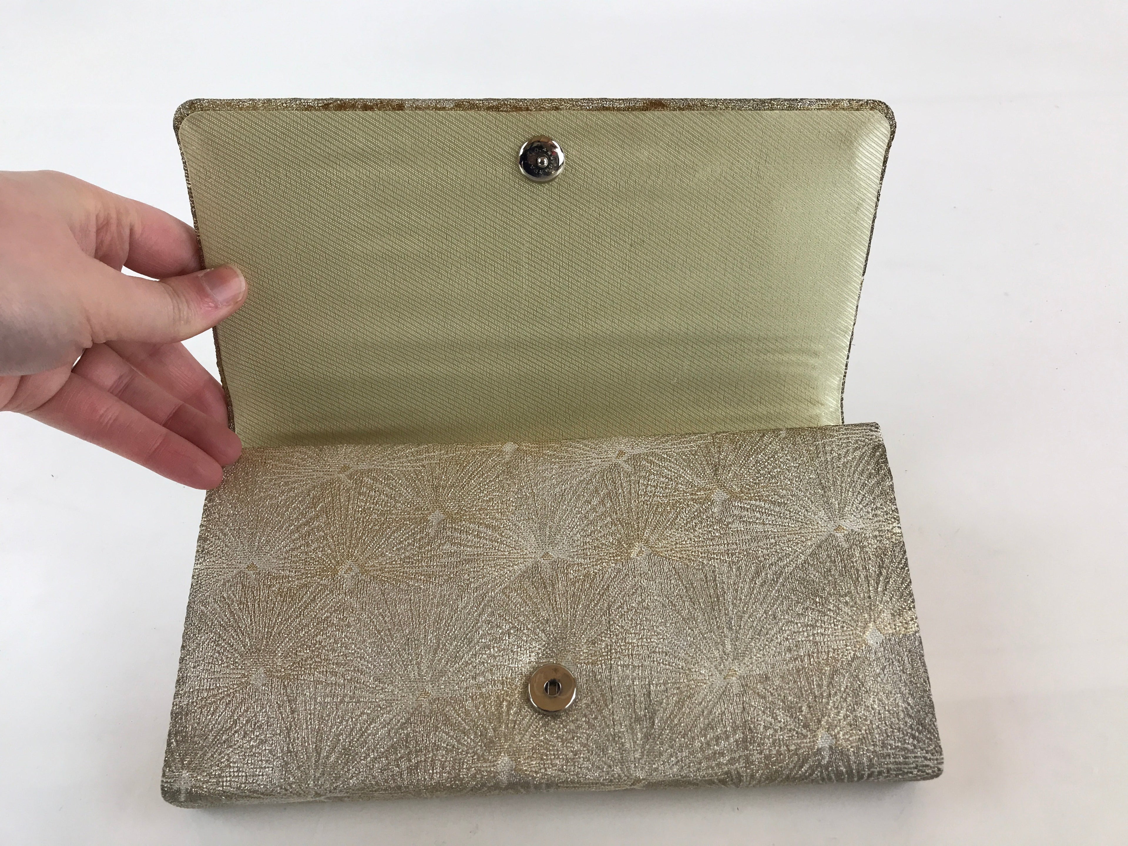 Japanese Kimono Dress Clutch Bag Vtg Silk Gold Embroidery Ceremony Occasion KB57