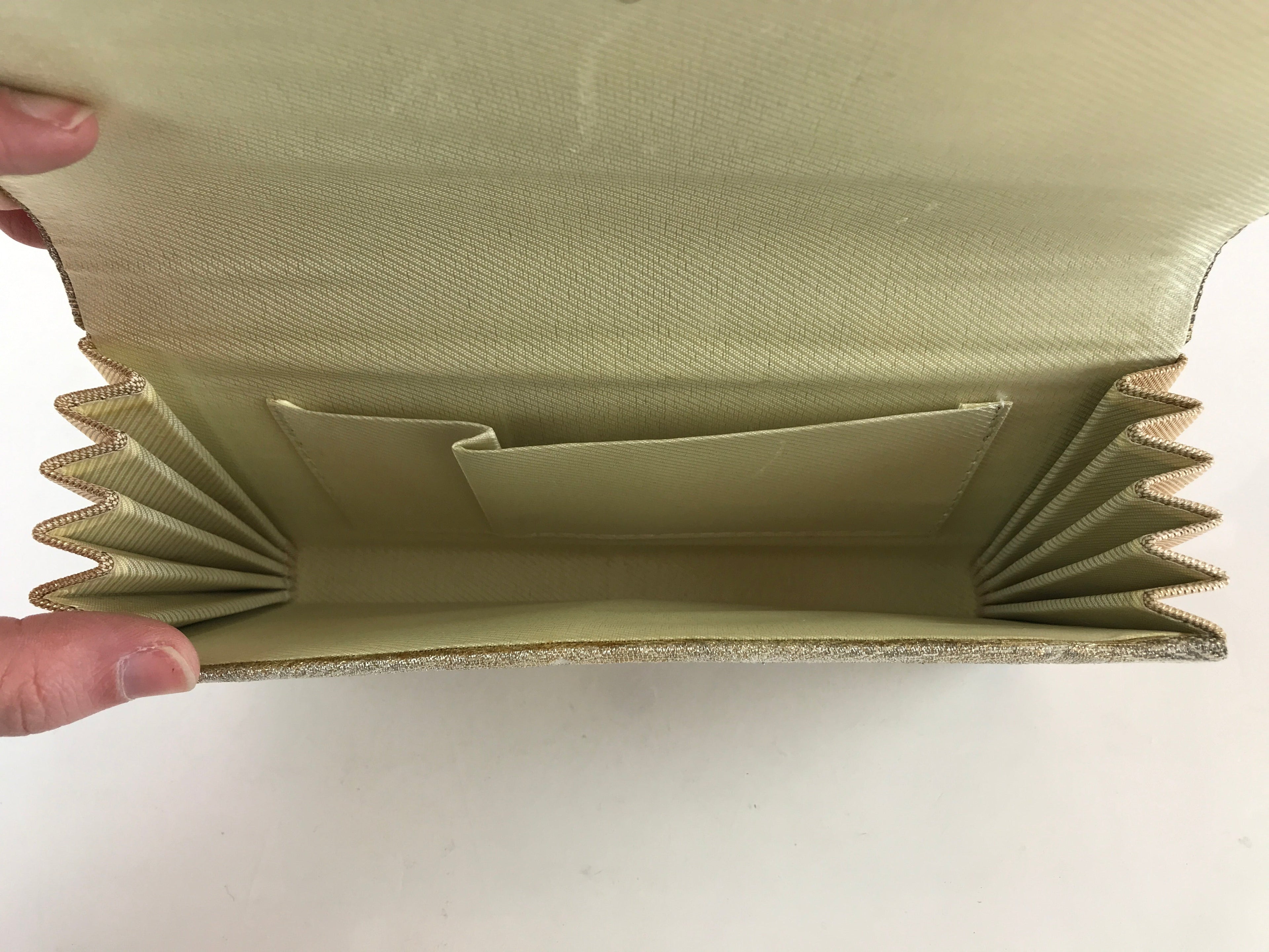 Japanese Kimono Dress Clutch Bag Vtg Silk Gold Embroidery Ceremony Occasion KB57