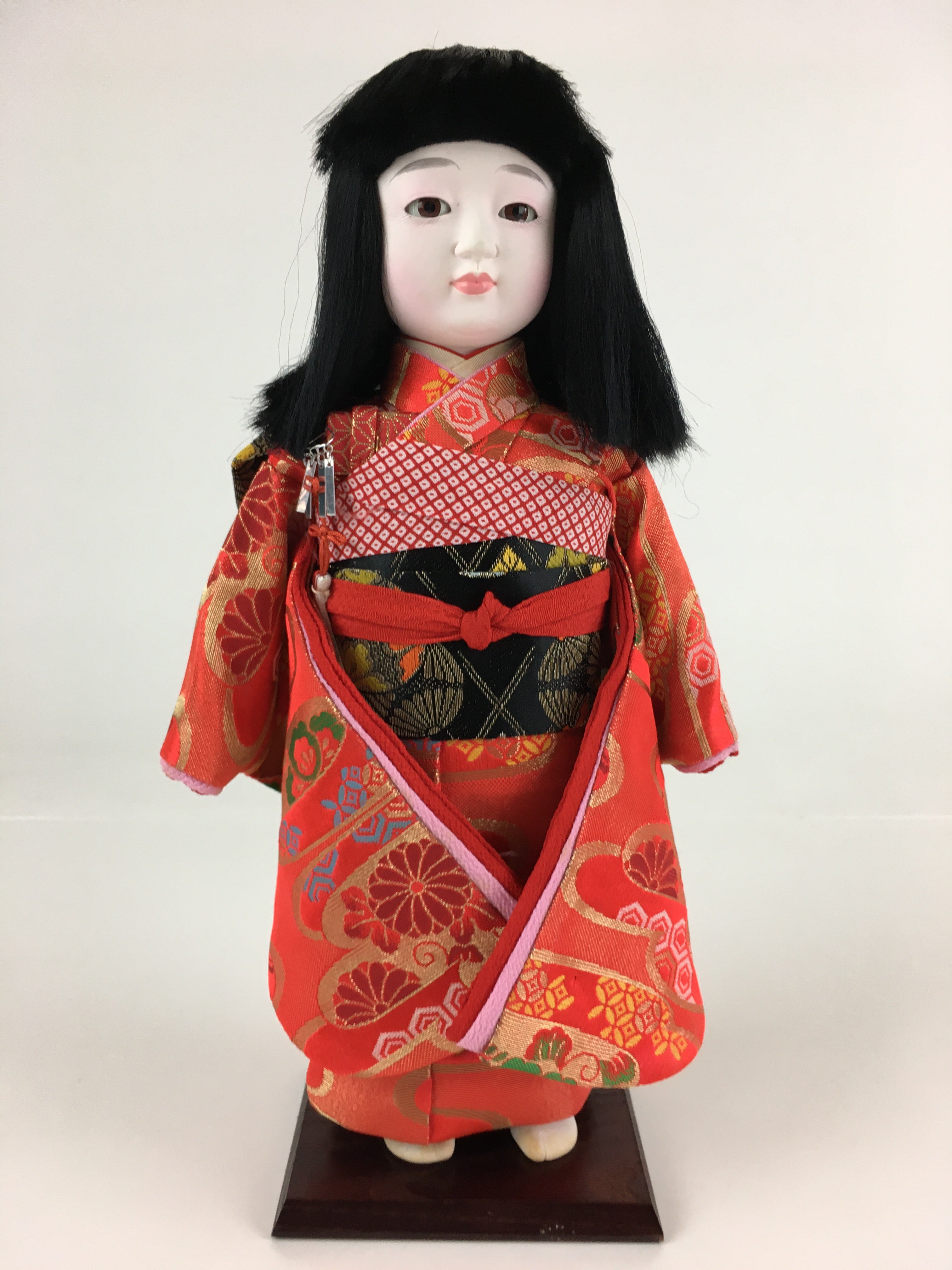 Japanese Kimono Girl Doll Vtg Figurine Fabric Hina Festival Decoration ID453