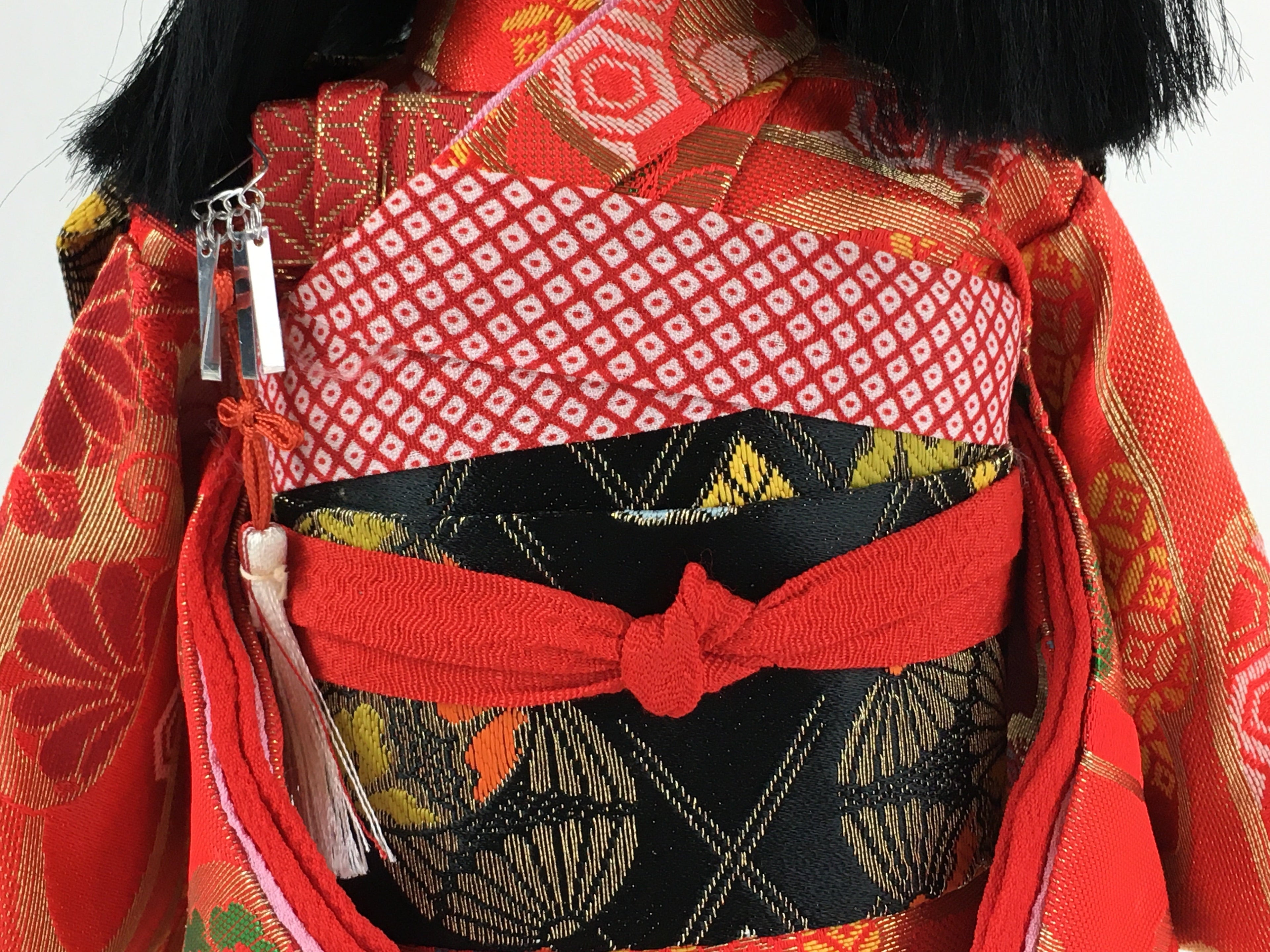 Japanese Kimono Girl Doll Vtg Figurine Fabric Hina Festival Decoration ID453