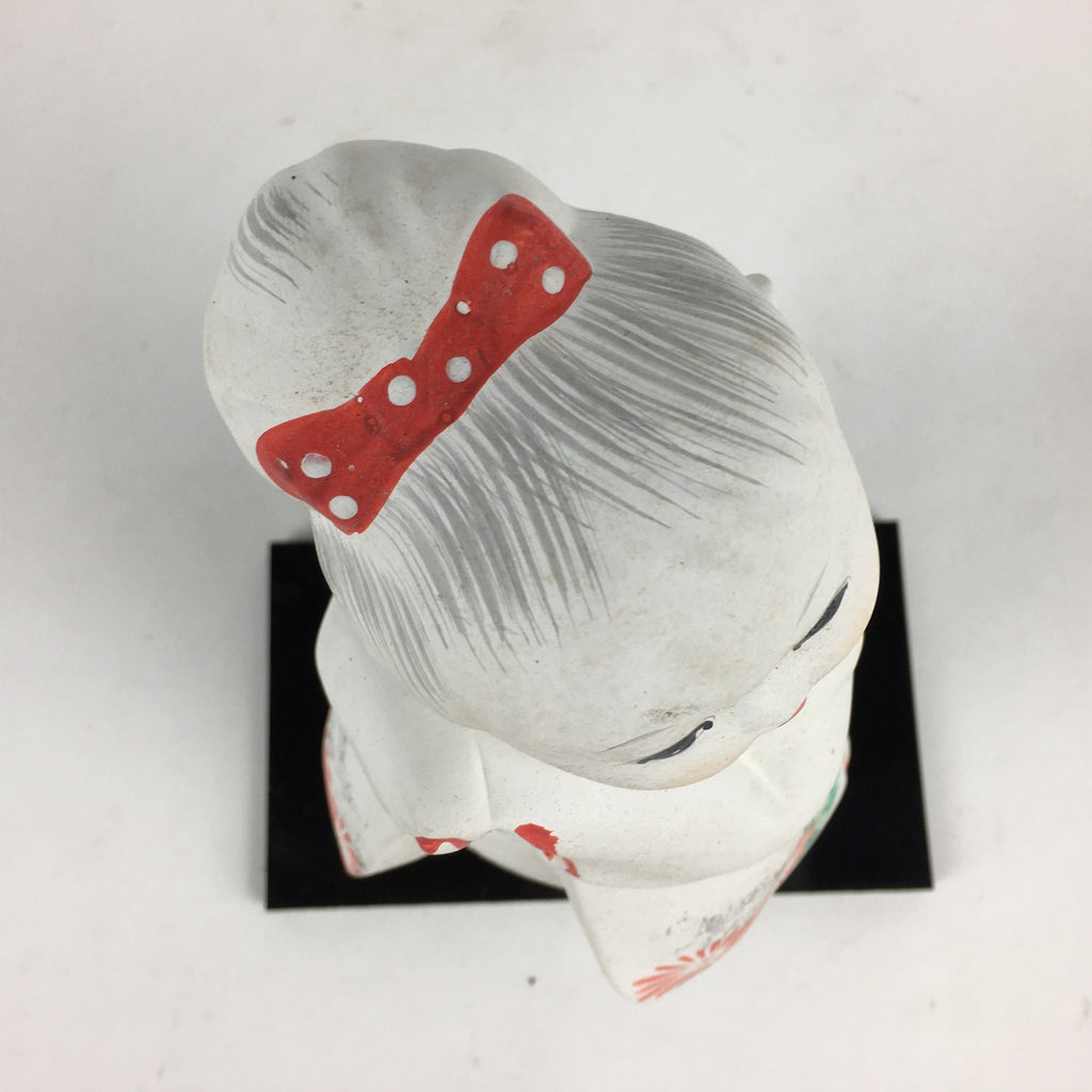 Japanese Kimono Girl Statue Vtg White Plaster Figurine Okimono Doll White BD792