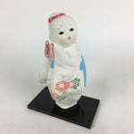 Japanese Kimono Girl Statue Vtg White Plaster Figurine Okimono Doll White BD792