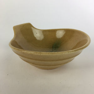 Japanese Kiseto Ware Ceramic Bowl Vtg Kobachi Yellow Green Flower PP499