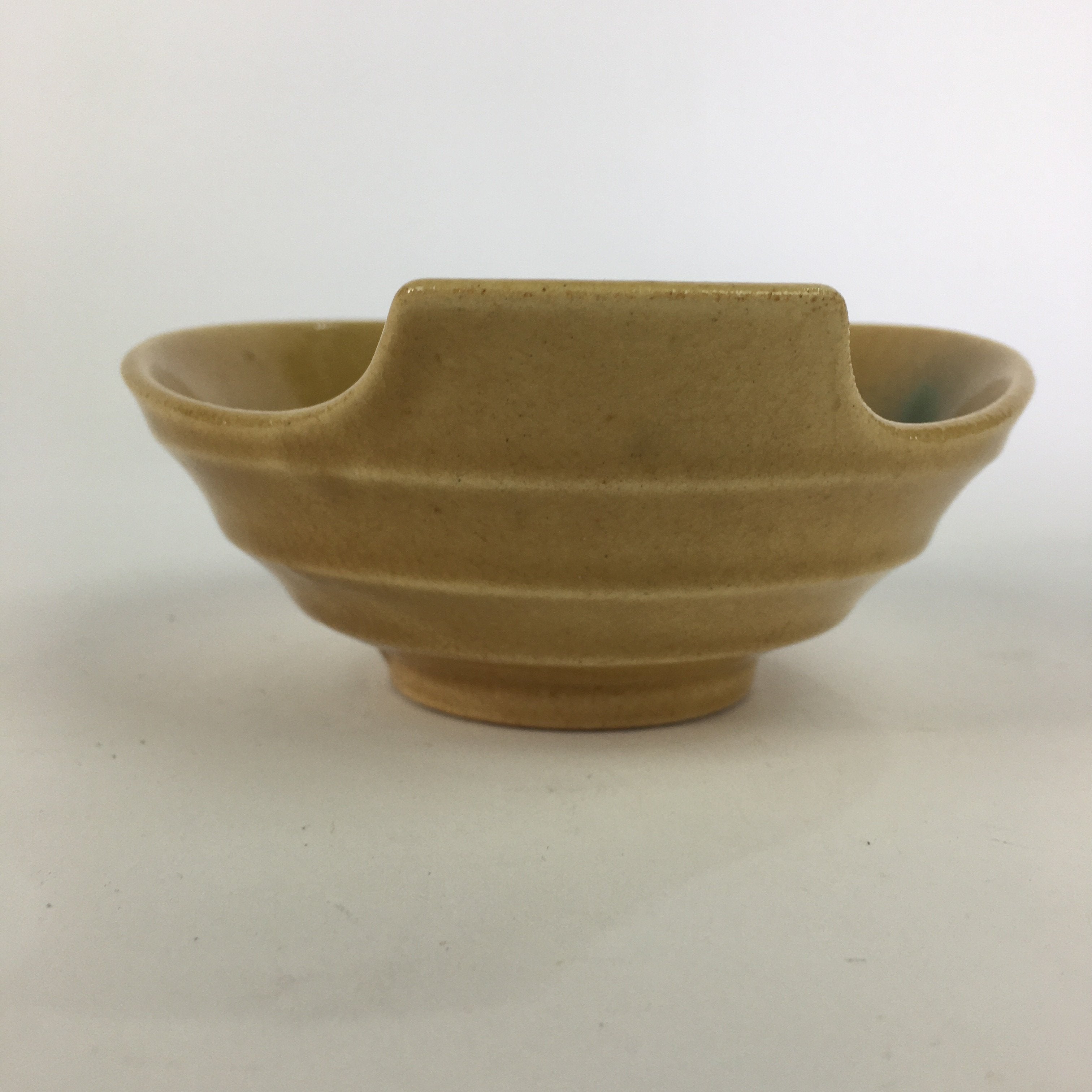 Japanese Kiseto Ware Ceramic Bowl Vtg Kobachi Yellow Green Flower PP500