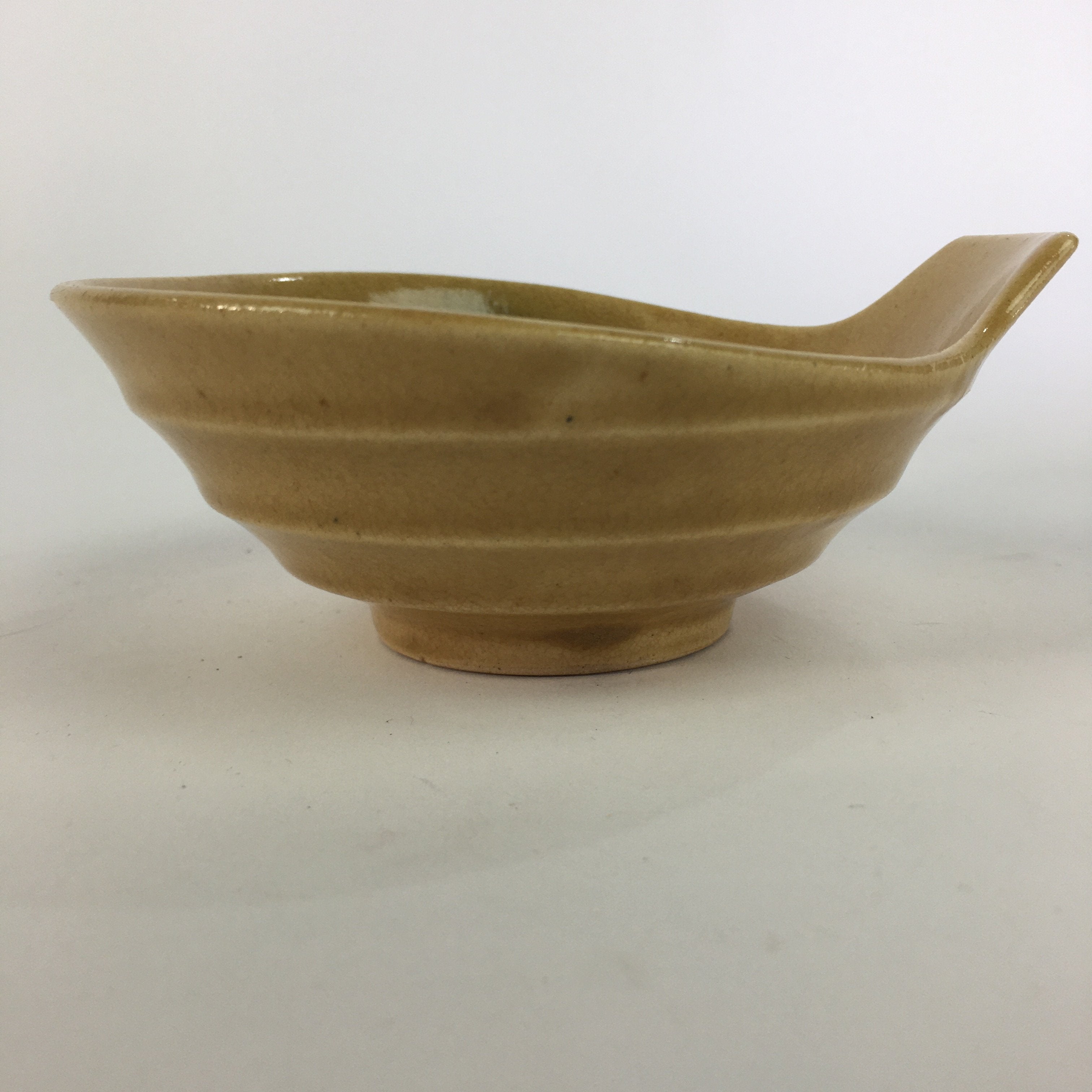 Japanese Kiseto Ware Ceramic Bowl Vtg Kobachi Yellow Green Flower PP500