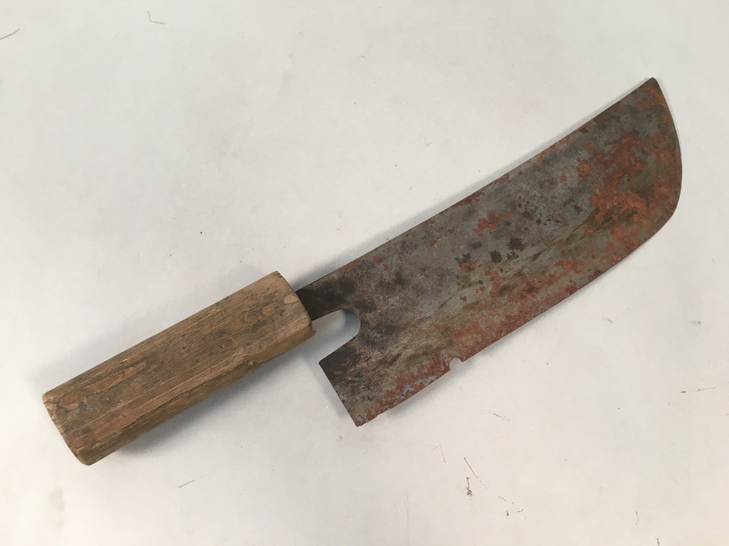 Japanese Kitchen Knife Vtg Soba Noodle Chef Steel Wood Soba JK164