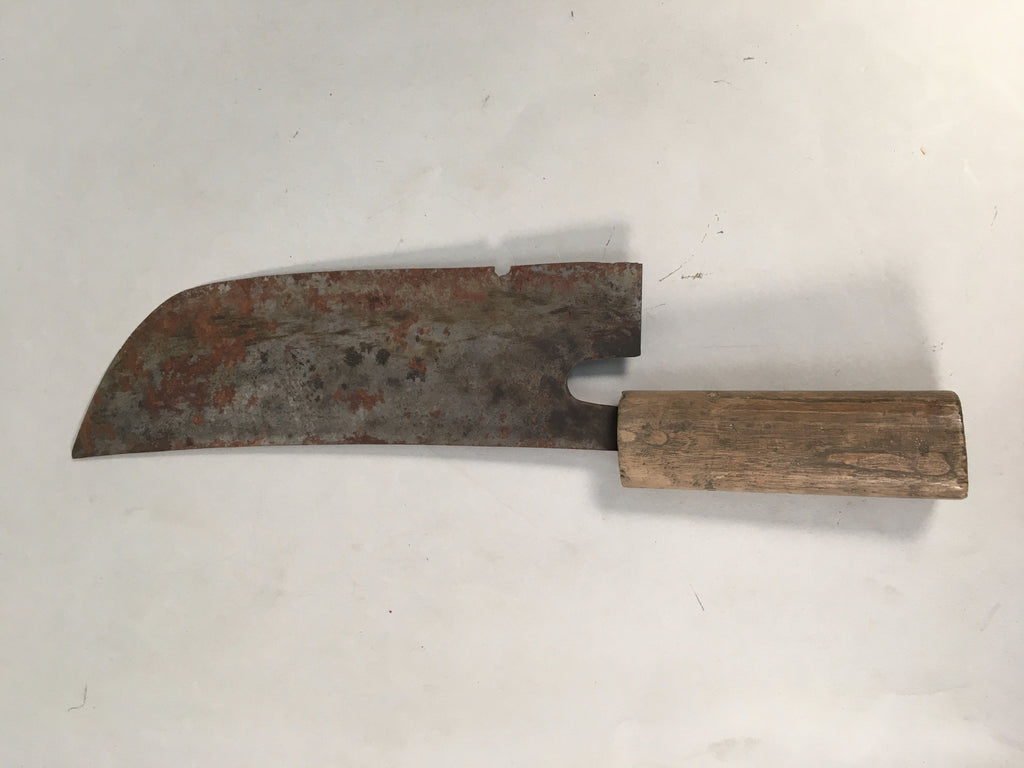 Japanese Kitchen Knife Vtg Soba Noodle Chef Steel Wood Soba JK164