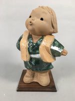 Japanese Kodomo Ceramic Vtg Tokoname ware Boy Doll Statue Pottery BD622