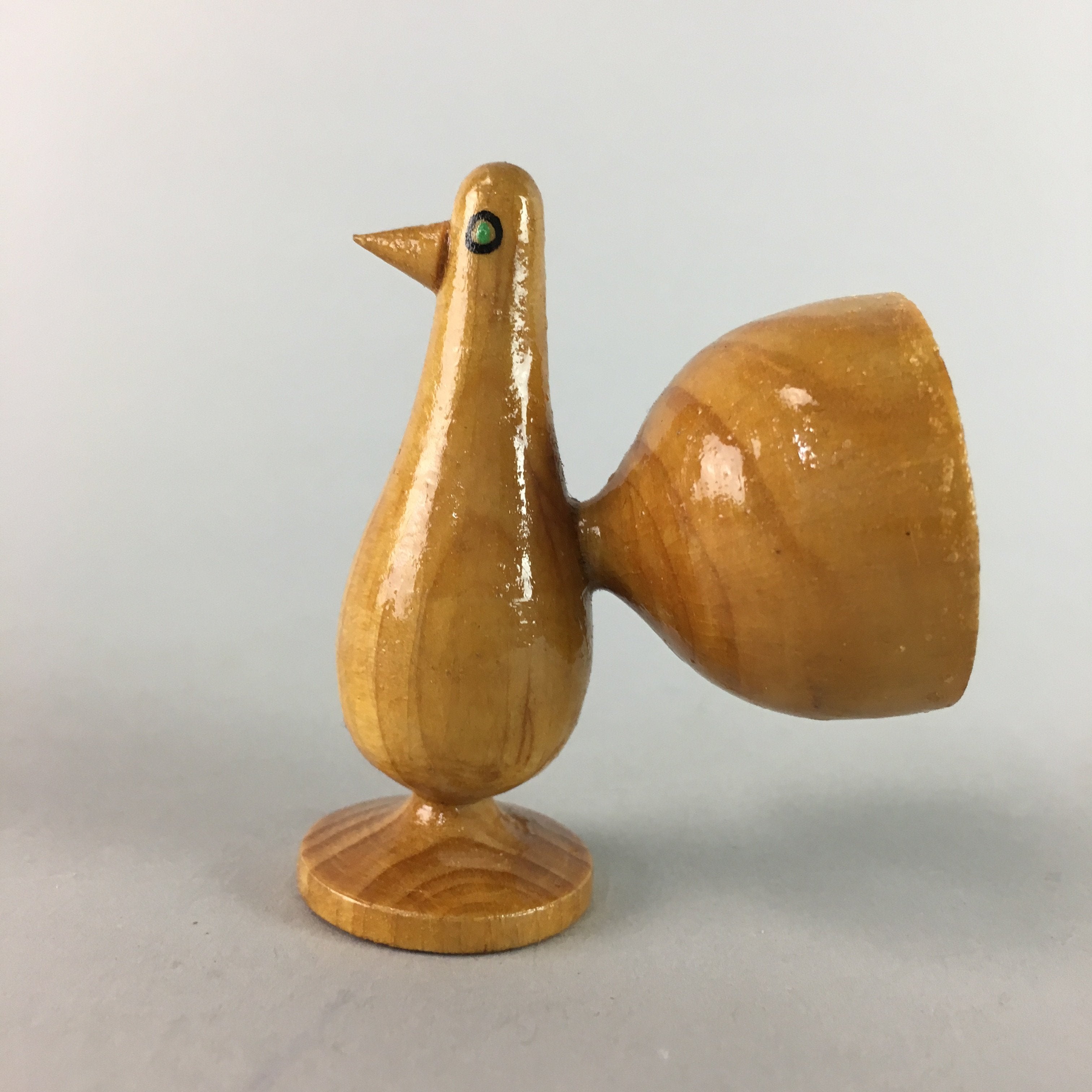 Japanese Kokeshi Doll Bird Ornament Vtg Wooden Figurine Handcraft Ningyo KF72