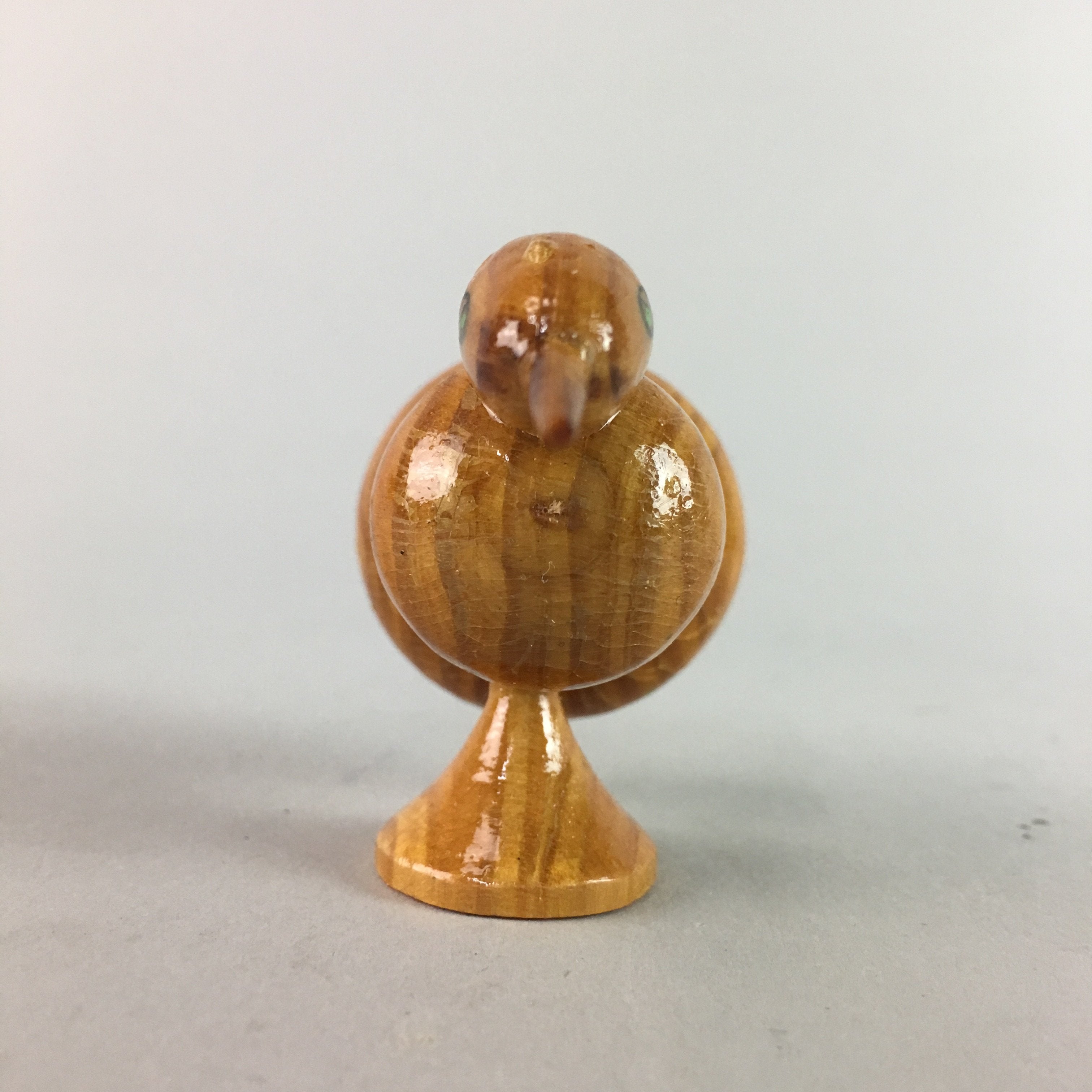 Japanese Kokeshi Doll Bird Ornament Vtg Wooden Figurine Handcraft Ningyo KF73