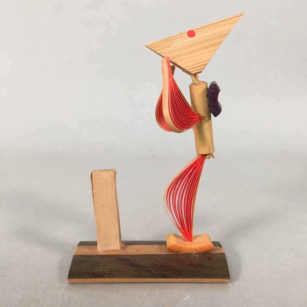 Japanese Kokeshi Doll Ningyo Vtg Bamboo Craft Dancing Lady Figurine KF522