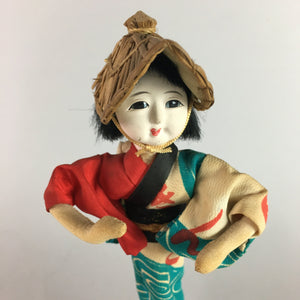 Japanese Kokeshi Doll Ornament Vtg Carving Figurine Bon Dancing Girl KF99