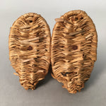 Japanese Kokeshi Doll Ornament Vtg Wood Straw Sandals Waraji Ningyo KF520