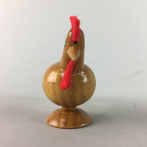 Japanese Kokeshi Doll Rooster Ornament Vtg Wooden Figurine Handcraft Ningyo KF71