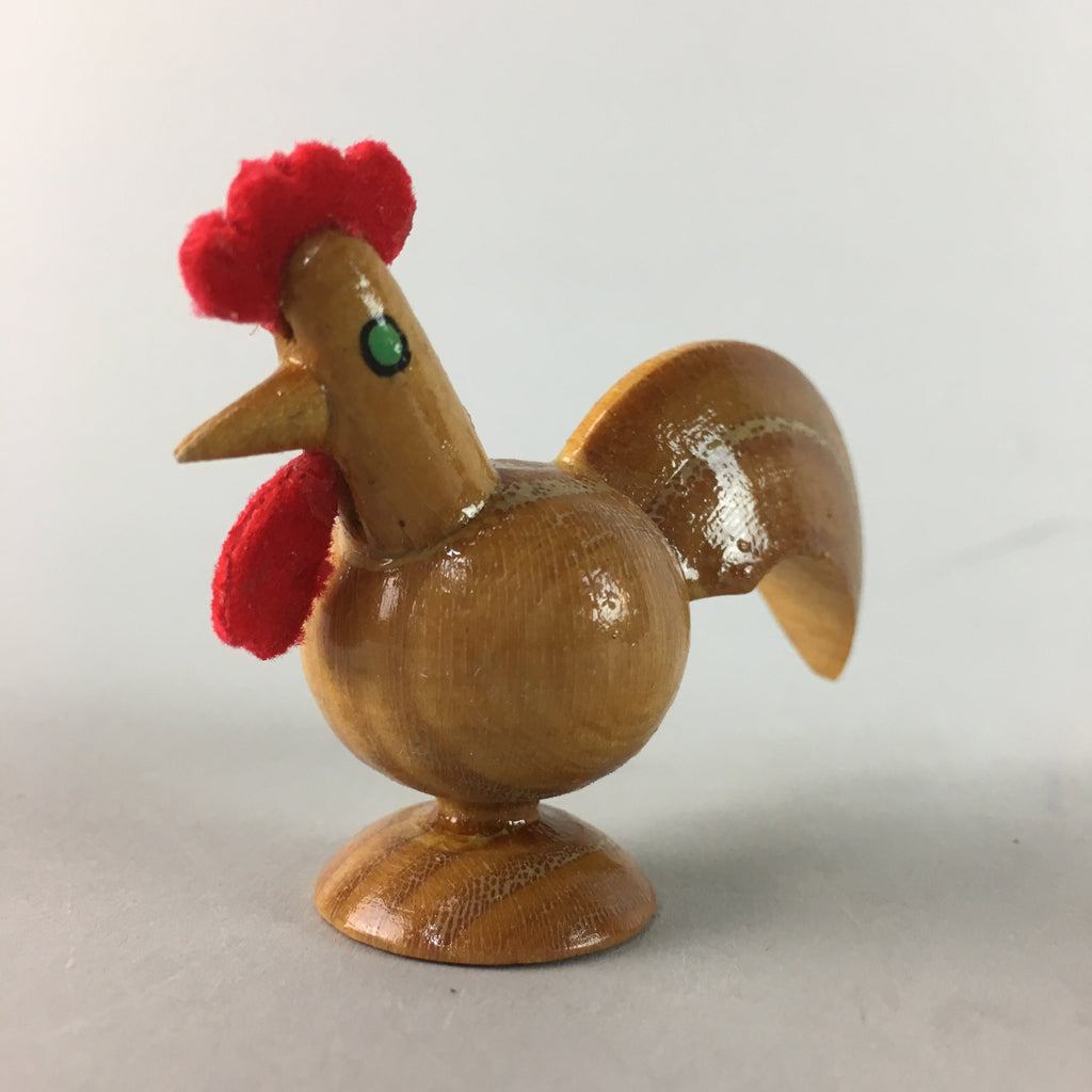 Japanese Kokeshi Doll Rooster Ornament Vtg Wooden Figurine Handcraft Ningyo KF71