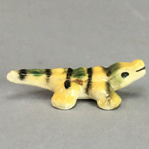 Japanese Kokeshi Doll Vtg Ceramic Figurine Crocodile Alligator Green KF287