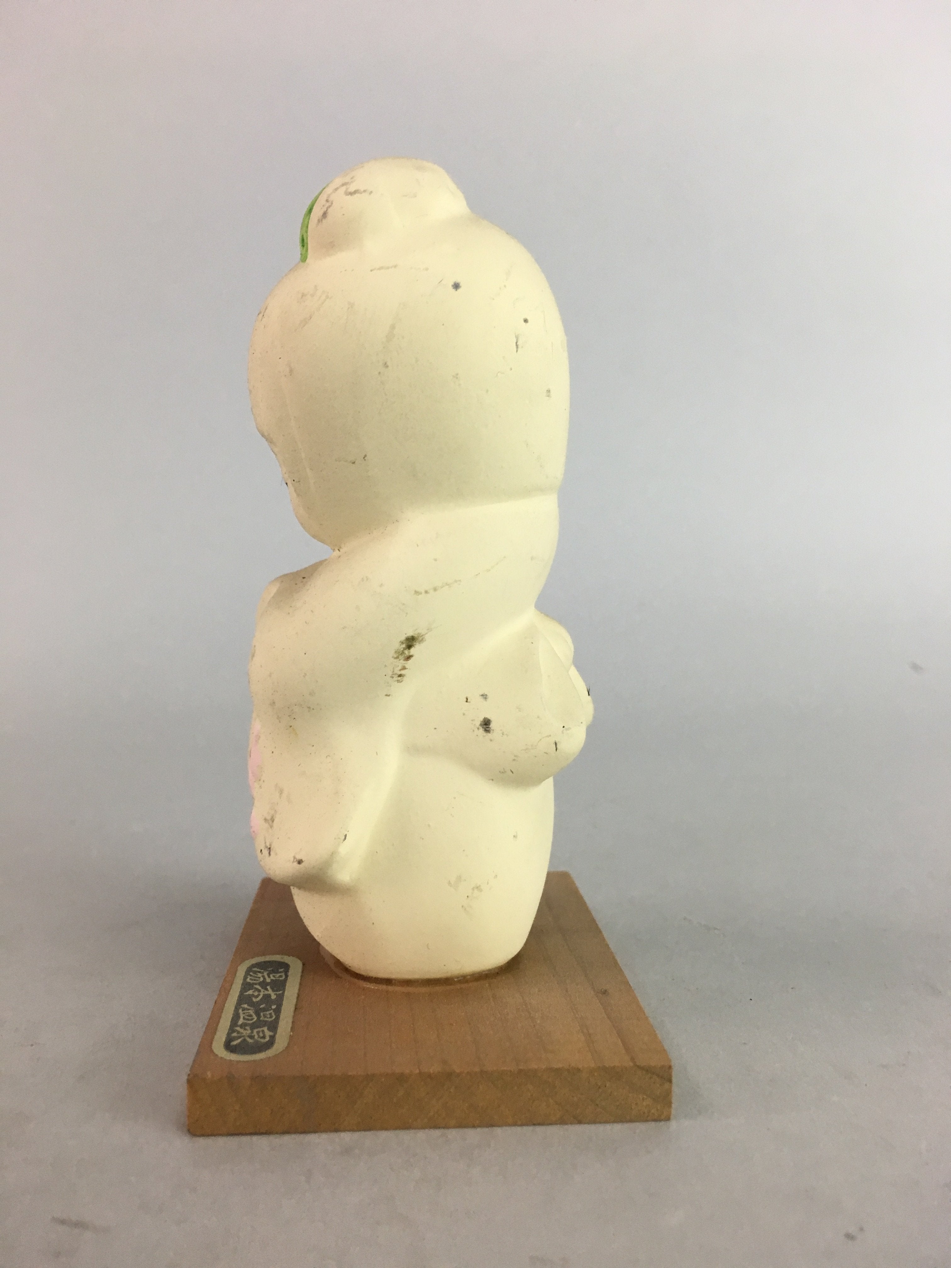 Japanese Kokeshi Doll Vtg Ceramic Figurine Kimono Girl Hot Spring Souvenir KF182