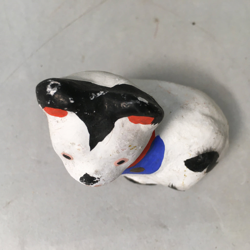 Japanese Kokeshi Doll Vtg Ceramic Figurine White Dog Otogiinu Inuhariko KF422