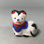 Japanese Kokeshi Doll Vtg Ceramic Figurine White Dog Otogiinu Inuhariko KF422