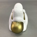 Japanese Kokeshi Doll Vtg Ceramic Figurine Wild Boar Oriental Zodiac White KF302