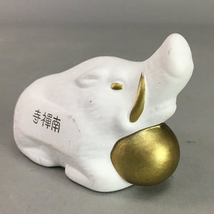 Japanese Kokeshi Doll Vtg Ceramic Figurine Wild Boar Oriental Zodiac White KF302