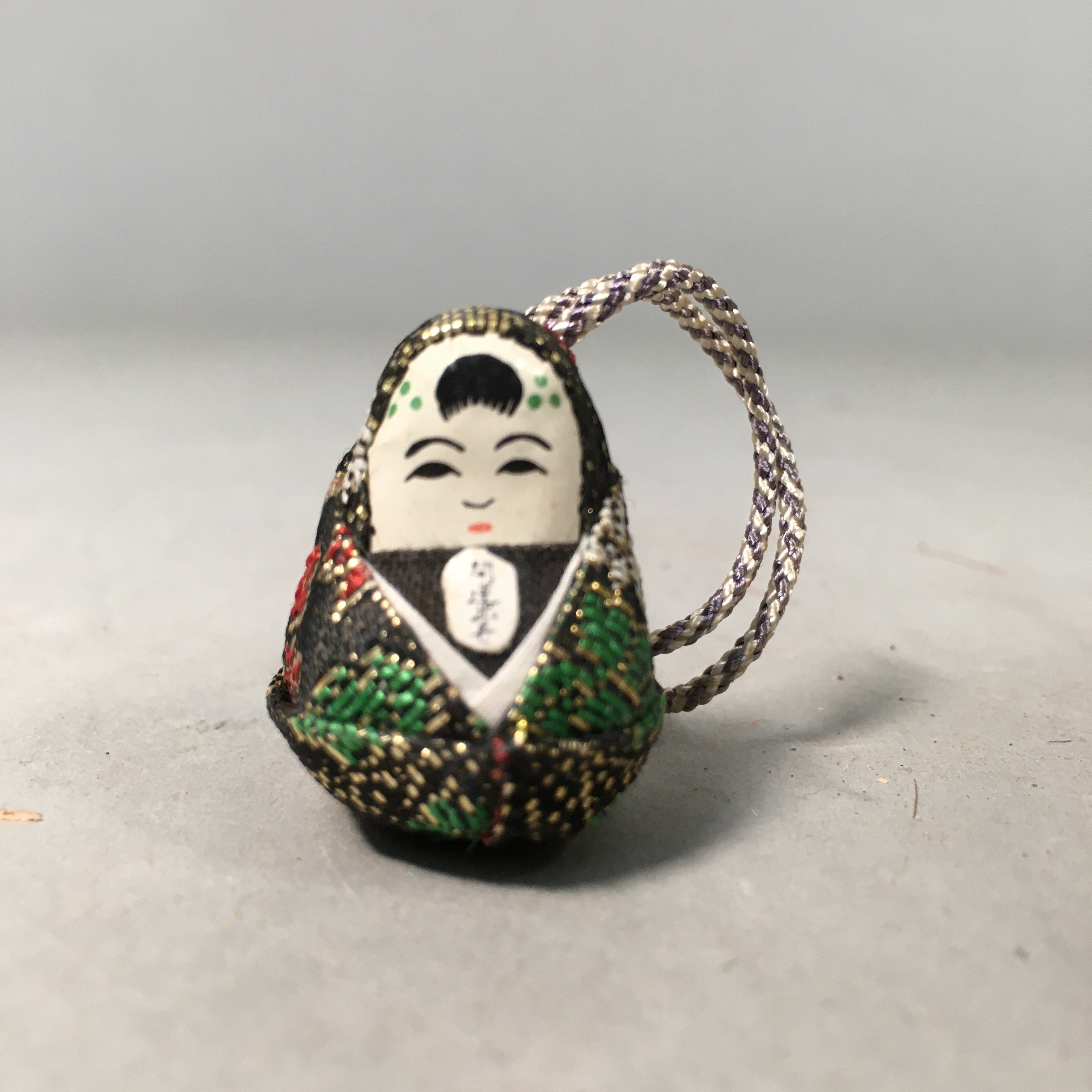 Japanese Kokeshi Doll Vtg Figurine Fabric Baby Temple Amulet KF425
