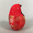 Japanese Kokeshi Doll Vtg Figurine Hina Doll Hime Daruma Red kimono KF531