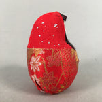 Japanese Kokeshi Doll Vtg Figurine Hina Doll Hime Daruma Red kimono KF531