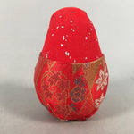 Japanese Kokeshi Doll Vtg Figurine Hina Doll Hime Daruma Red kimono KF531
